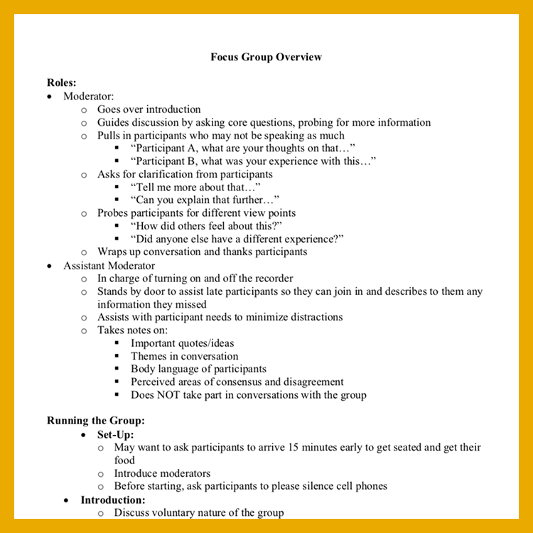 focus group overview