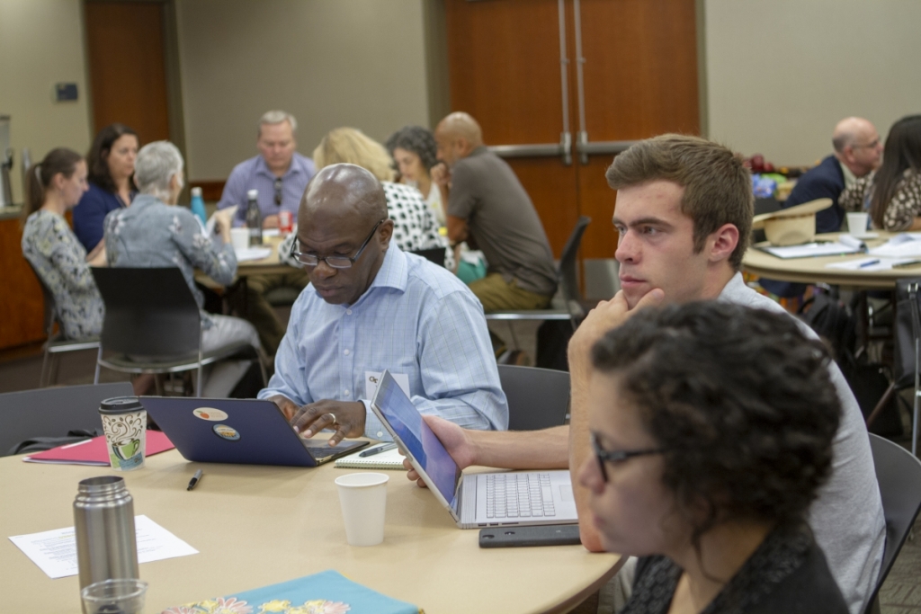 students attending conference